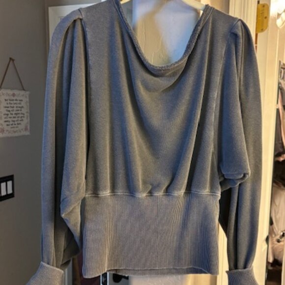 Free People Movement Pirouette Grey Sweatshirt, Size Size Small - Picture 3 of 5